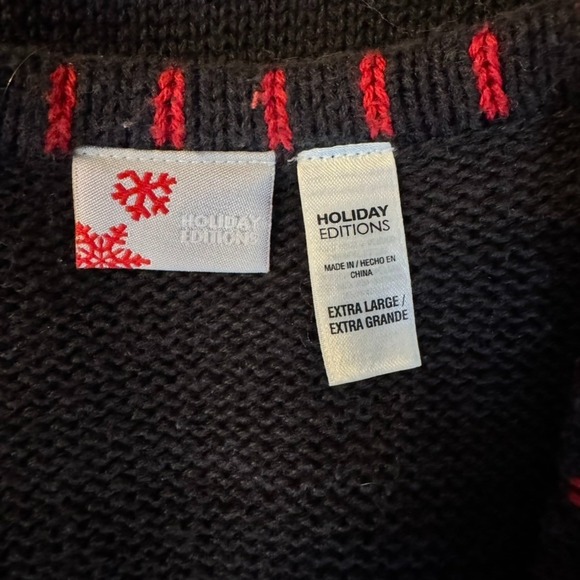 Holiday Editions Poinsettia Floral Vest Size XL Christmas Ugly Sweater Button Up - Picture 5 of 6